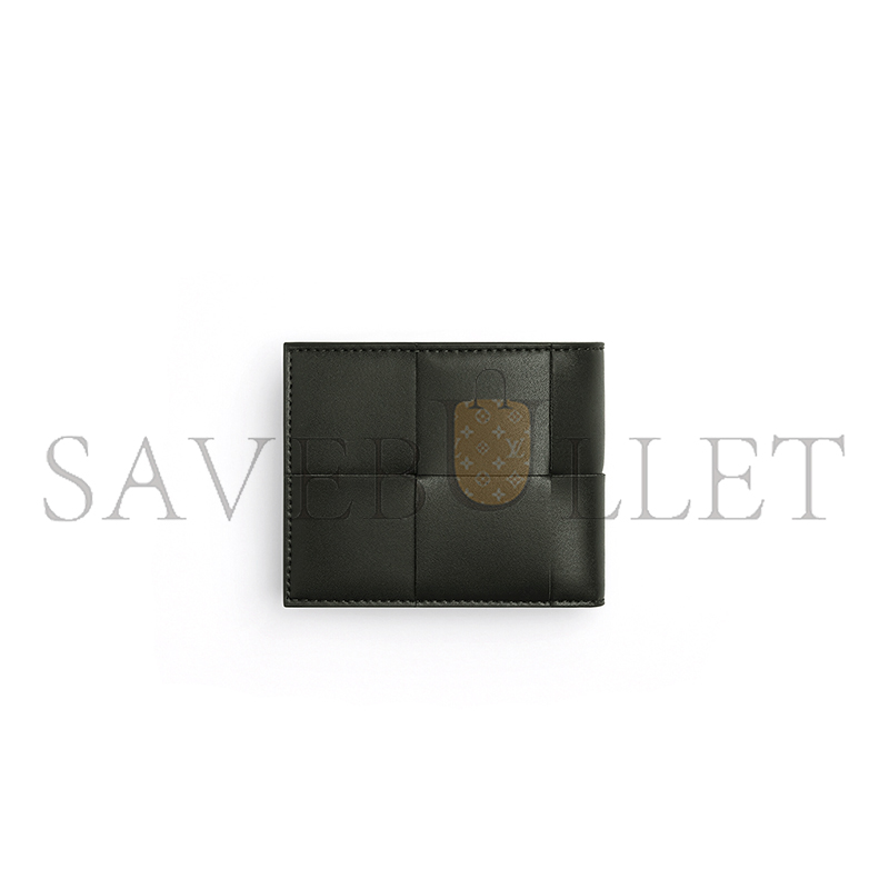 B0tt*ga Ven*ta CASSETTE BI-FOLD WALLET WITH COIN PURSE DARK MOSS 749455VBWD23009 (10*8.5cm)